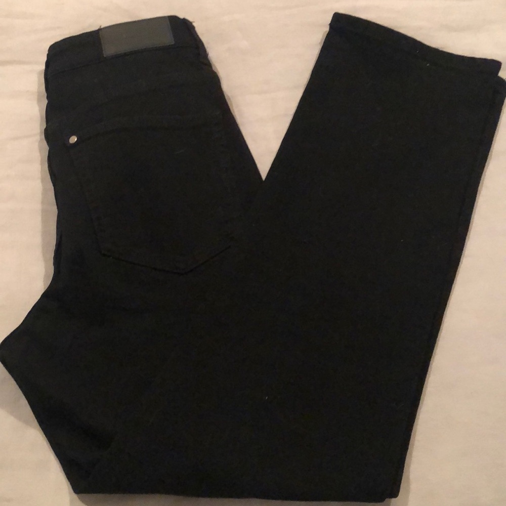 Black straight leg denim